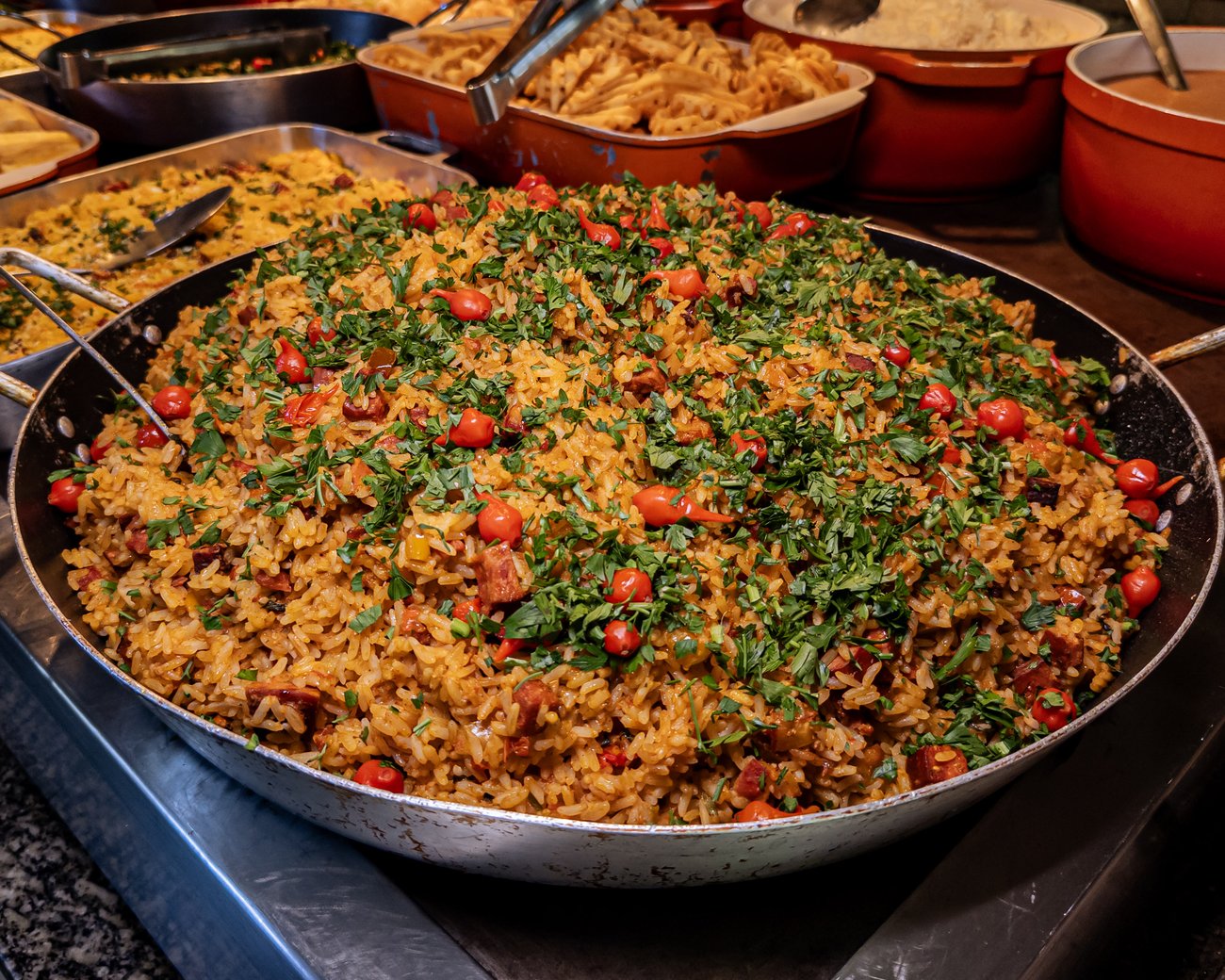 Arroz carreteiro do buffet