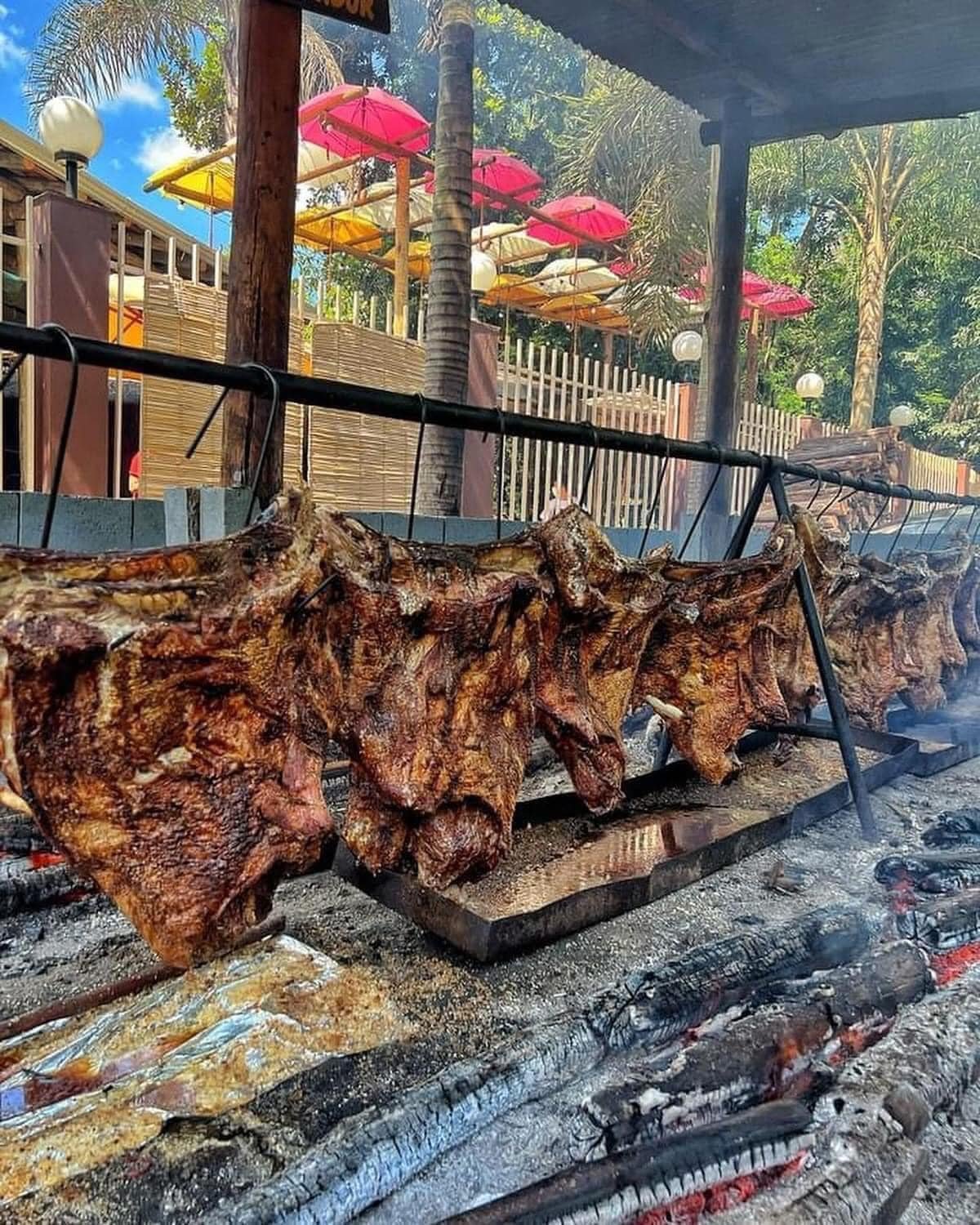 Churrasco na brasa ao sol no Festival Churrascada