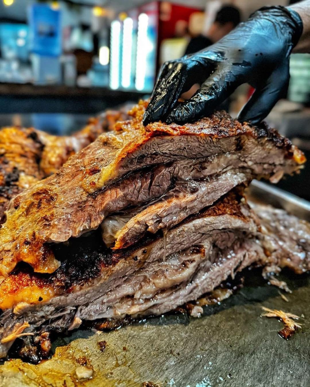 Costela fatiada na brasa